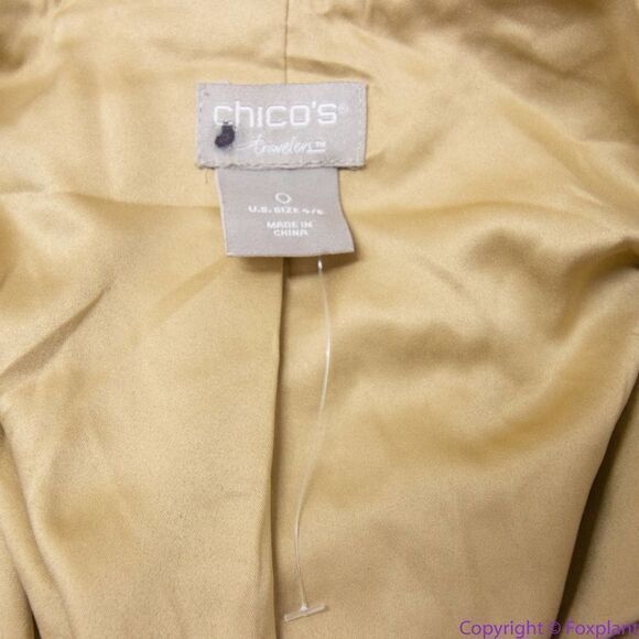 NEW Chico's gold Sequin long-sleeve Jacket blazer,‎ 0 (S/4) - Picture 16 of 16